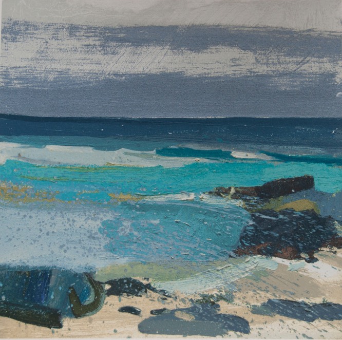 Lucie Bray Rocks Island End Porthmeor PRINT LB1